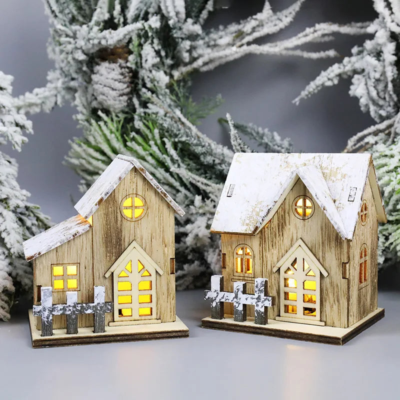 Christmas LED Light Wooden House