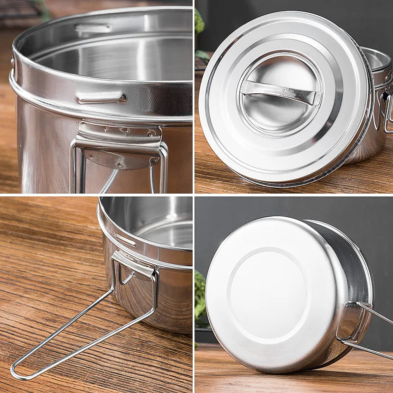 Thicken Stainless Steel Round Lunch Box