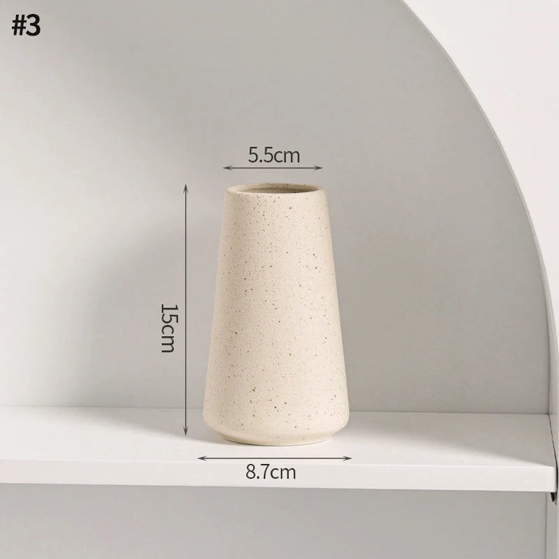 Modern Nordic Flower Vases INS Ceramic White Vase Flower Pot Vase for Home Living Room Interior Office Desktop Decor Crafts