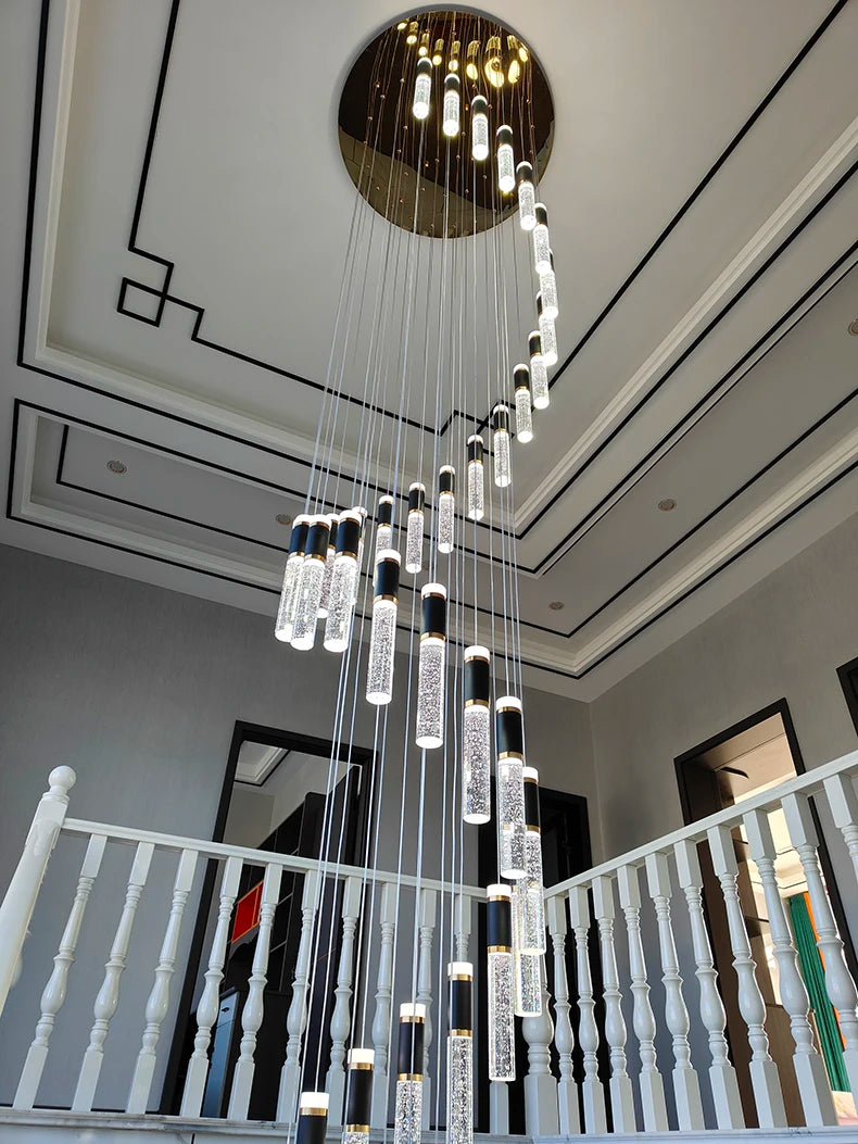 Modern home decoration crystal chandelier, stair Pendant lamp, living room Pendant lights, interior lighting