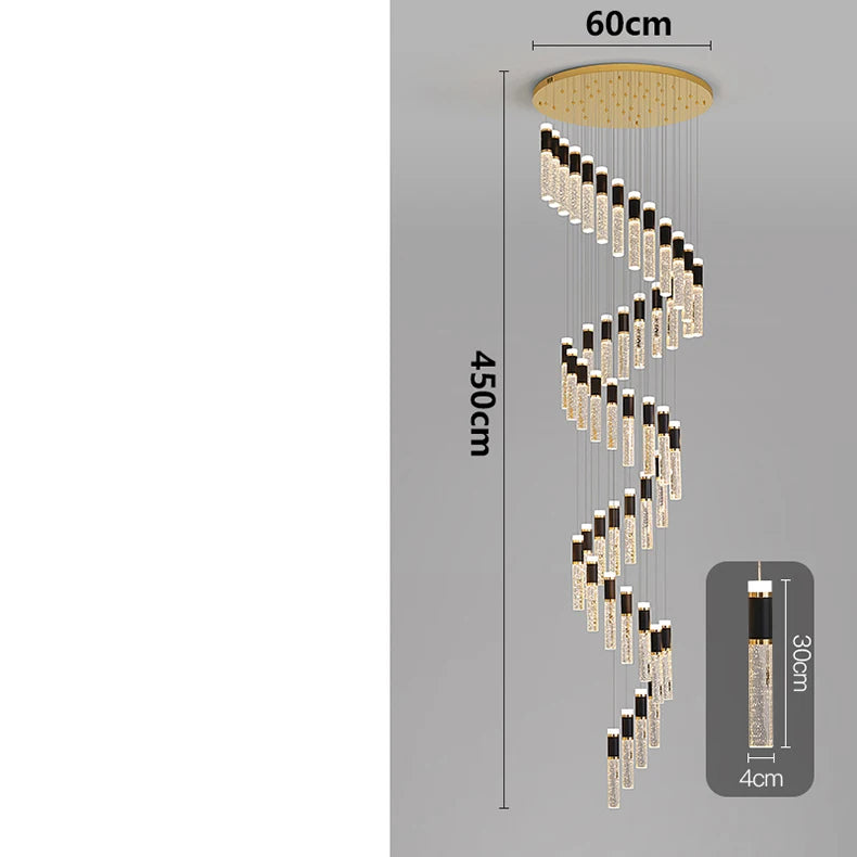 Modern home decoration crystal chandelier, stair Pendant lamp, living room Pendant lights, interior lighting