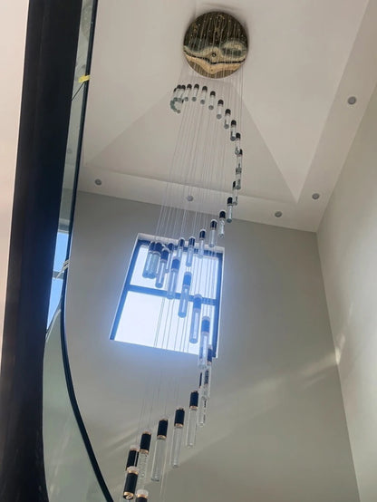 Modern home decoration crystal chandelier, stair Pendant lamp, living room Pendant lights, interior lighting