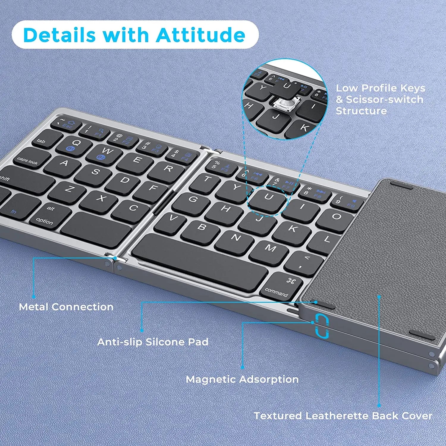 Foldable Wireless Bluetooth Keyboard