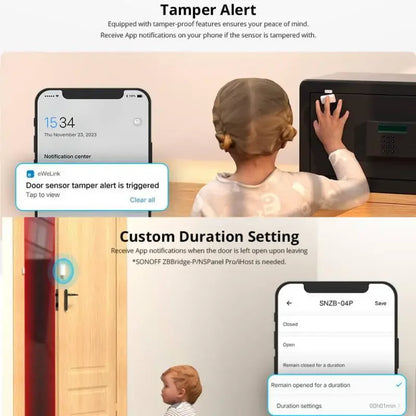 SNZB-04P Zigbee Door & Window Sensor – Smart Home Security with eWeLink App