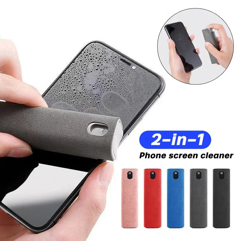 2 in 1 Screen Cleaner Spray + Cloth Combo for  Touchscreen Care