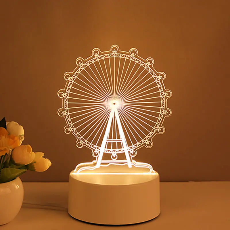 3D Creative Bear Lamp Acrylic USB LED Night Lights Lamp Xmas Christmas Decorations for Home Bedroom Birthday Decor Wedding Gifts