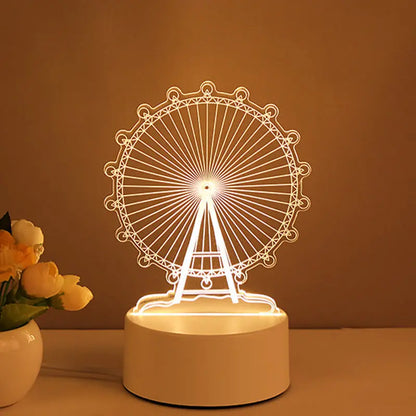 3D Creative Bear Lamp Acrylic USB LED Night Lights Lamp Xmas Christmas Decorations for Home Bedroom Birthday Decor Wedding Gifts