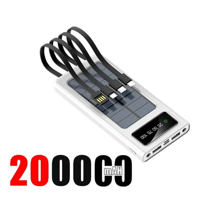 200000mAh Solar Power Bank – Super Fast Charging, Ultra High Capacity