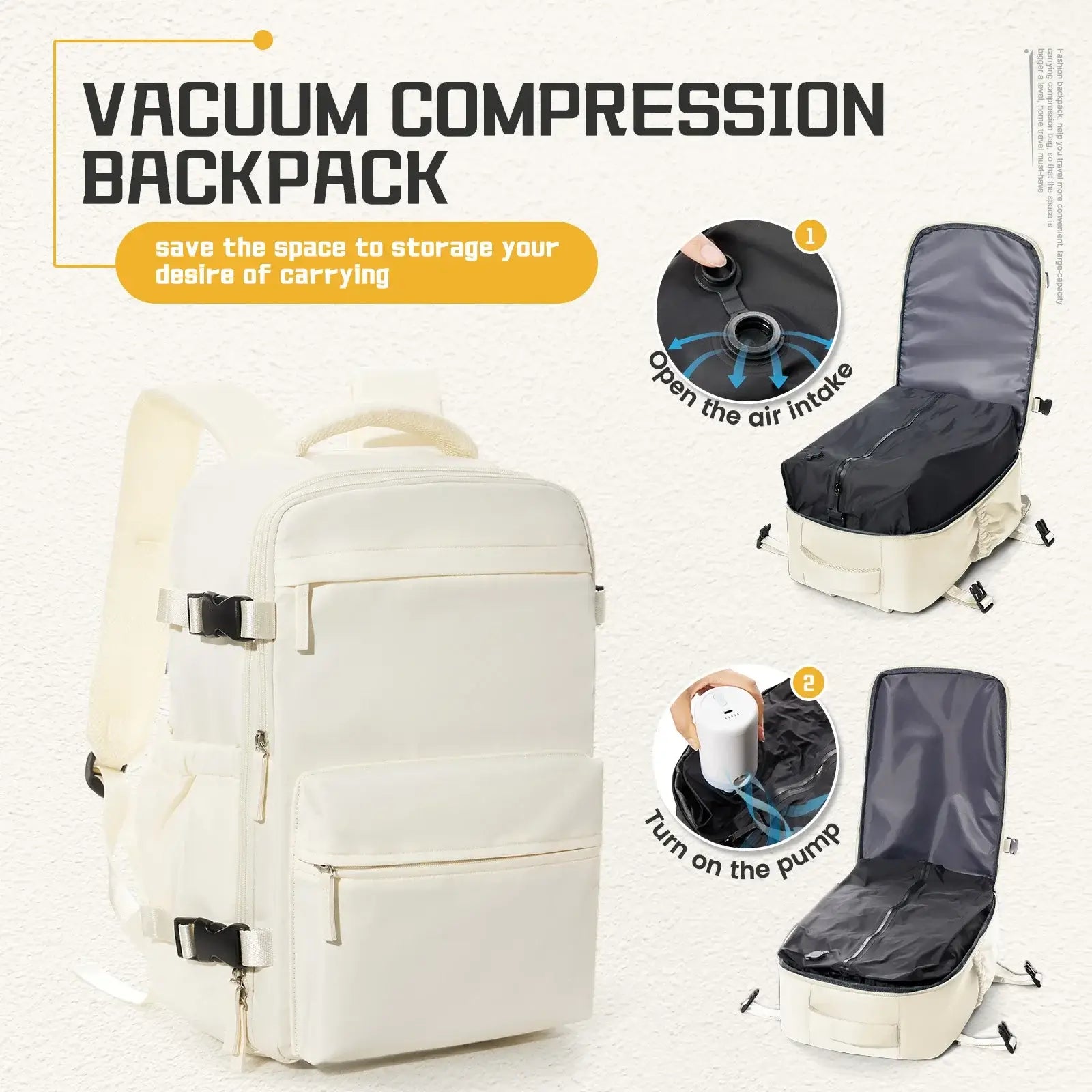 Vacuum Compression Backpack - Pack More , Pay Less