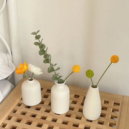 Modern Nordic Flower Vases INS Ceramic White Vase Flower Pot Vase for Home Living Room Interior Office Desktop Decor Crafts