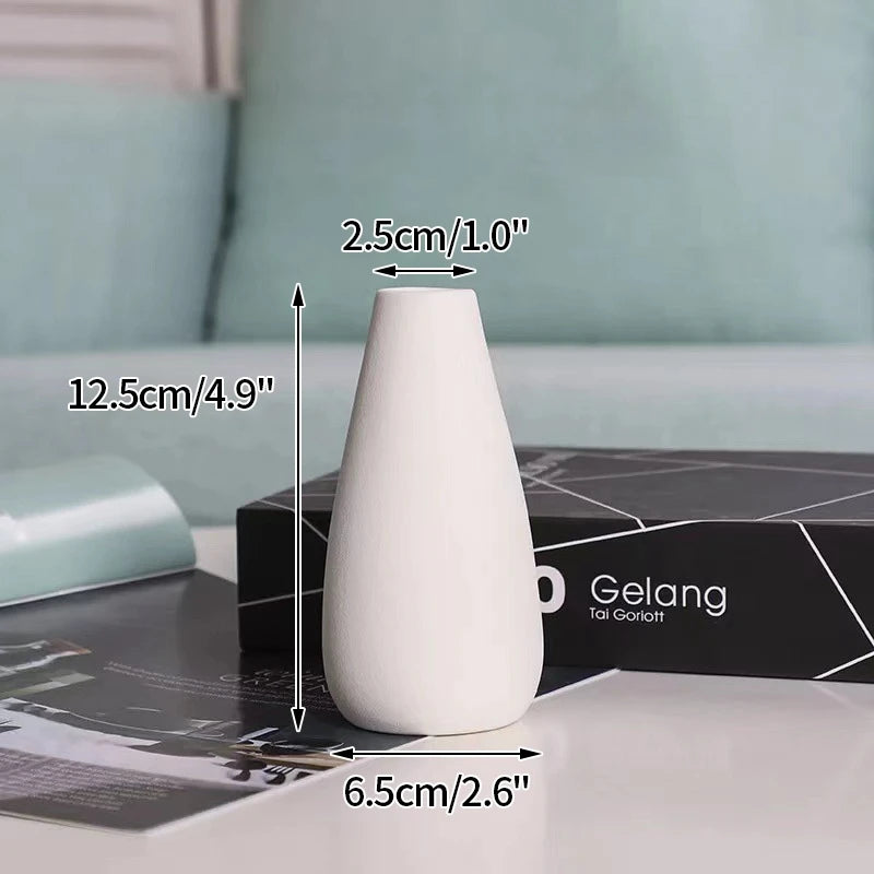 Modern Nordic Flower Vases INS Ceramic White Vase Flower Pot Vase for Home Living Room Interior Office Desktop Decor Crafts