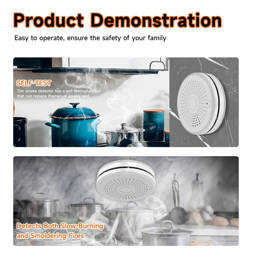 2-in-1 WiFi Smart CO & Smoke Detector Alarm – Home Safety Protection