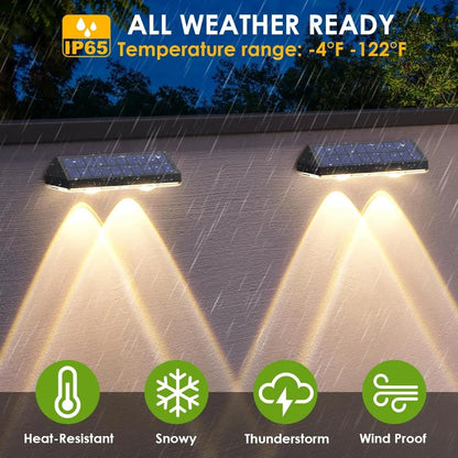 Solar Fence Lights – 3 Lighting Modes, IP65 Waterproof (8-Pack)