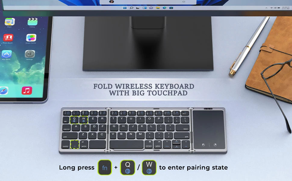 Foldable Wireless Bluetooth Keyboard