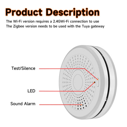 2-in-1 WiFi Smart CO & Smoke Detector Alarm – Home Safety Protection
