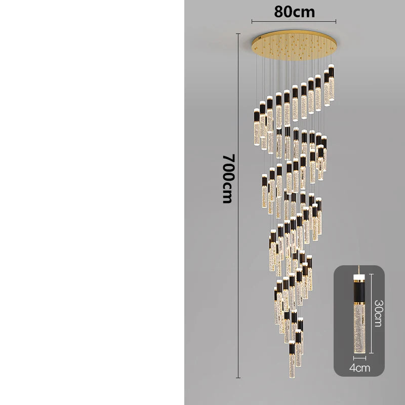 Modern home decoration crystal chandelier, stair Pendant lamp, living room Pendant lights, interior lighting