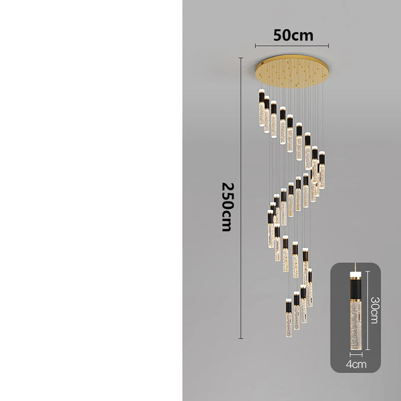 Modern home decoration crystal chandelier, stair Pendant lamp, living room Pendant lights, interior lighting