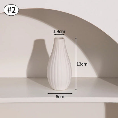 Modern Nordic Flower Vases INS Ceramic White Vase Flower Pot Vase for Home Living Room Interior Office Desktop Decor Crafts