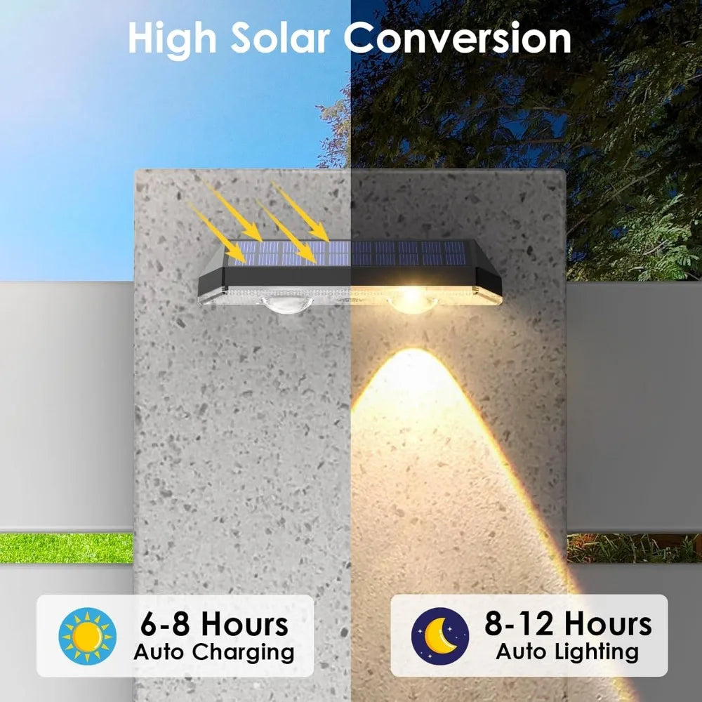 Solar Fence Lights – 3 Lighting Modes, IP65 Waterproof (8-Pack)