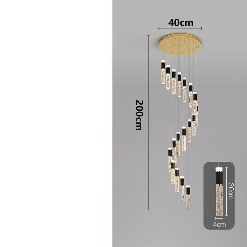 Modern home decoration crystal chandelier, stair Pendant lamp, living room Pendant lights, interior lighting