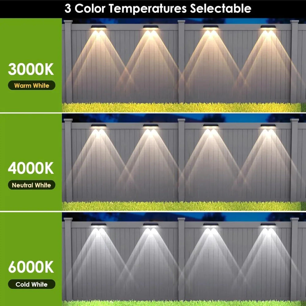 Solar Fence Lights – 3 Lighting Modes, IP65 Waterproof (8-Pack)