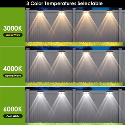 Solar Fence Lights – 3 Lighting Modes, IP65 Waterproof (8-Pack)