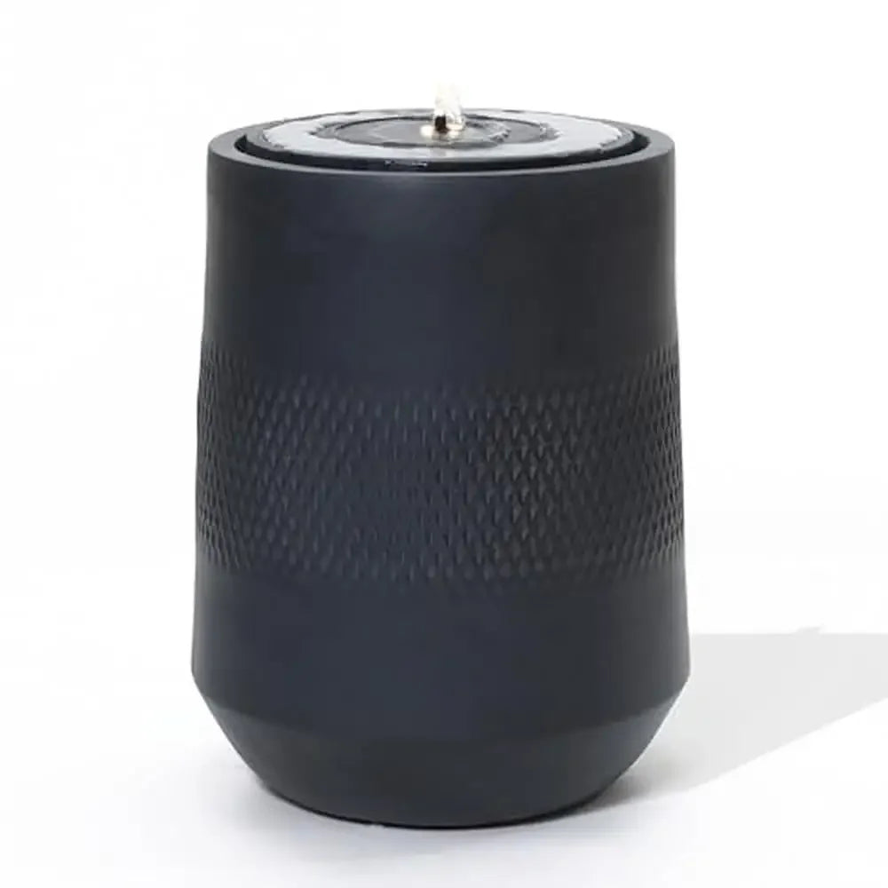 Round Solar-Powered Outdoor Fountain with Lights – 23” Modern Resin Water Feature