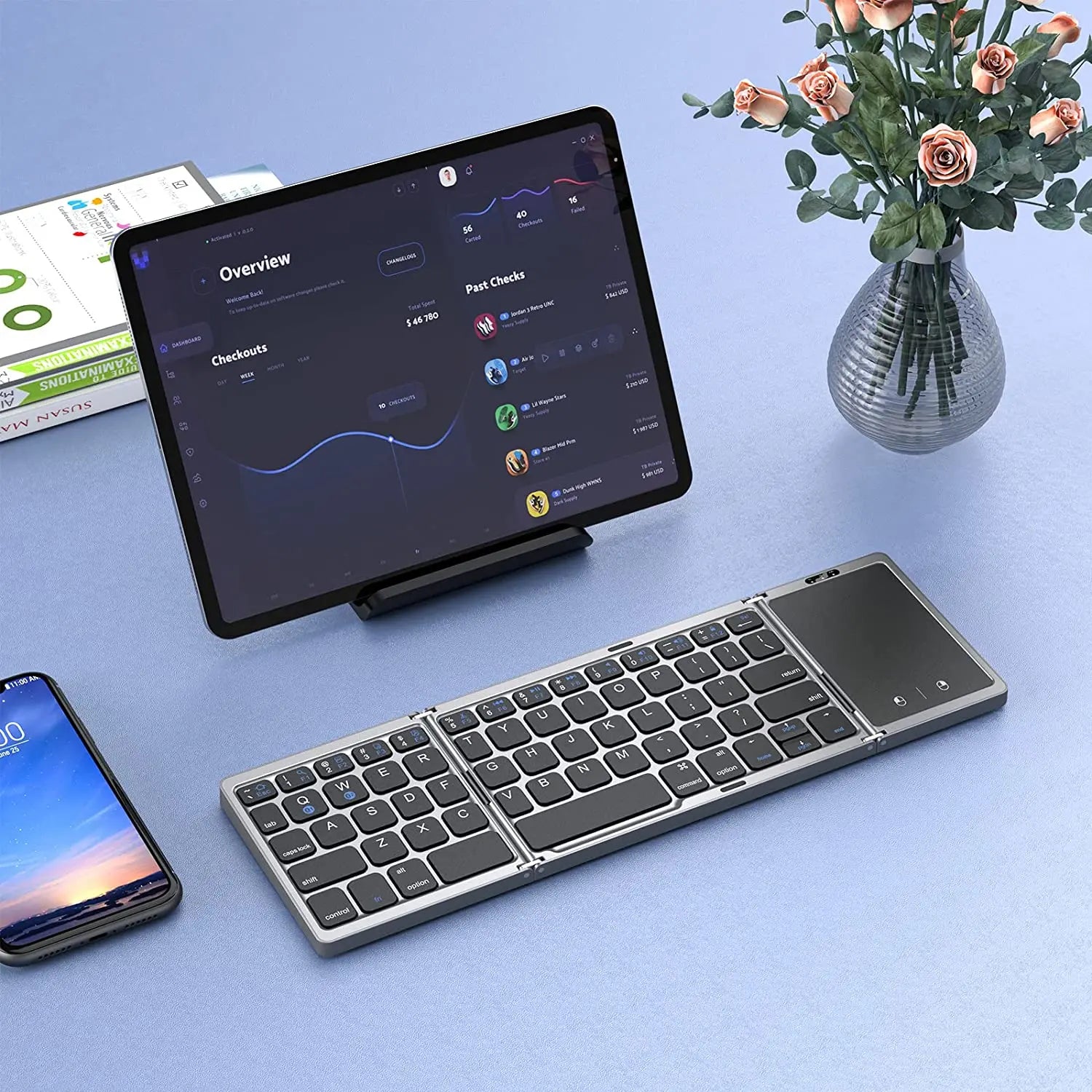 Foldable Wireless Bluetooth Keyboard