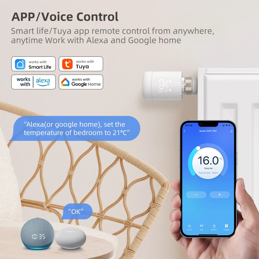 WiFi TRV Smart Radiator Valve – Programmable Thermostat