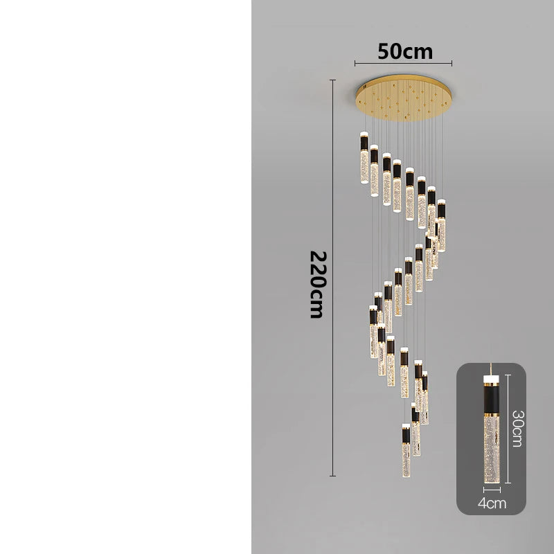 Modern home decoration crystal chandelier, stair Pendant lamp, living room Pendant lights, interior lighting