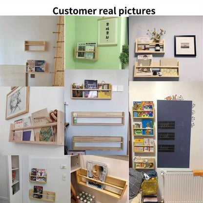 Floating Shelves for Wall Nursery Book Kids Bookshelf for Living Room Bedroom Decor Kitchen Spice Rack Bathroom Storage Rack