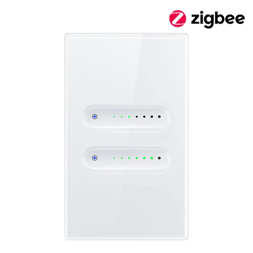 WiFi/Zigbee Smart Dimmer Switch – Touch Glass Panel, APP &amp; Voice Control (1/2 Gang)