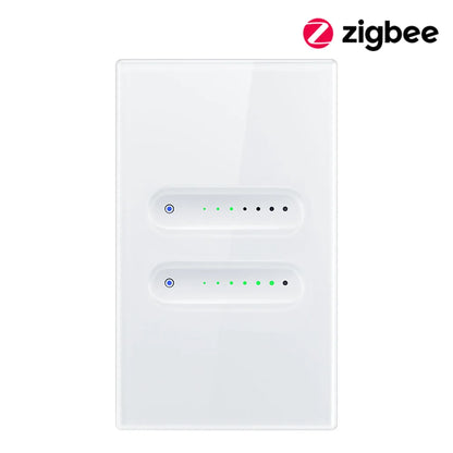 WiFi/Zigbee Smart Dimmer Switch – Touch Glass Panel, APP &amp; Voice Control (1/2 Gang)