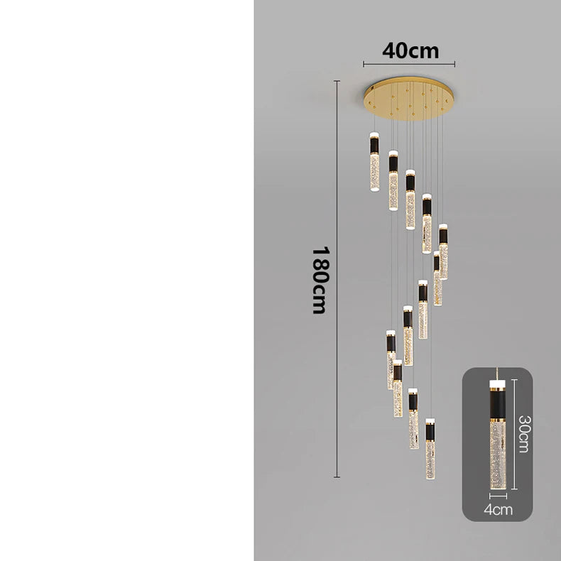 Modern home decoration crystal chandelier, stair Pendant lamp, living room Pendant lights, interior lighting