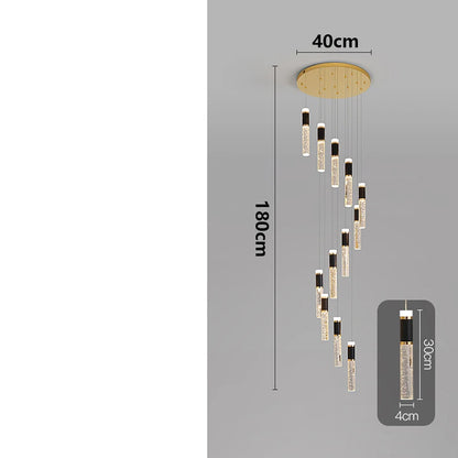 Modern home decoration crystal chandelier, stair Pendant lamp, living room Pendant lights, interior lighting