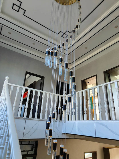 Modern home decoration crystal chandelier, stair Pendant lamp, living room Pendant lights, interior lighting