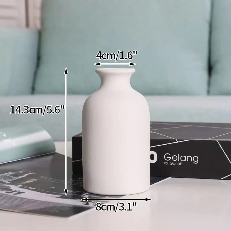 Modern Nordic Flower Vases INS Ceramic White Vase Flower Pot Vase for Home Living Room Interior Office Desktop Decor Crafts