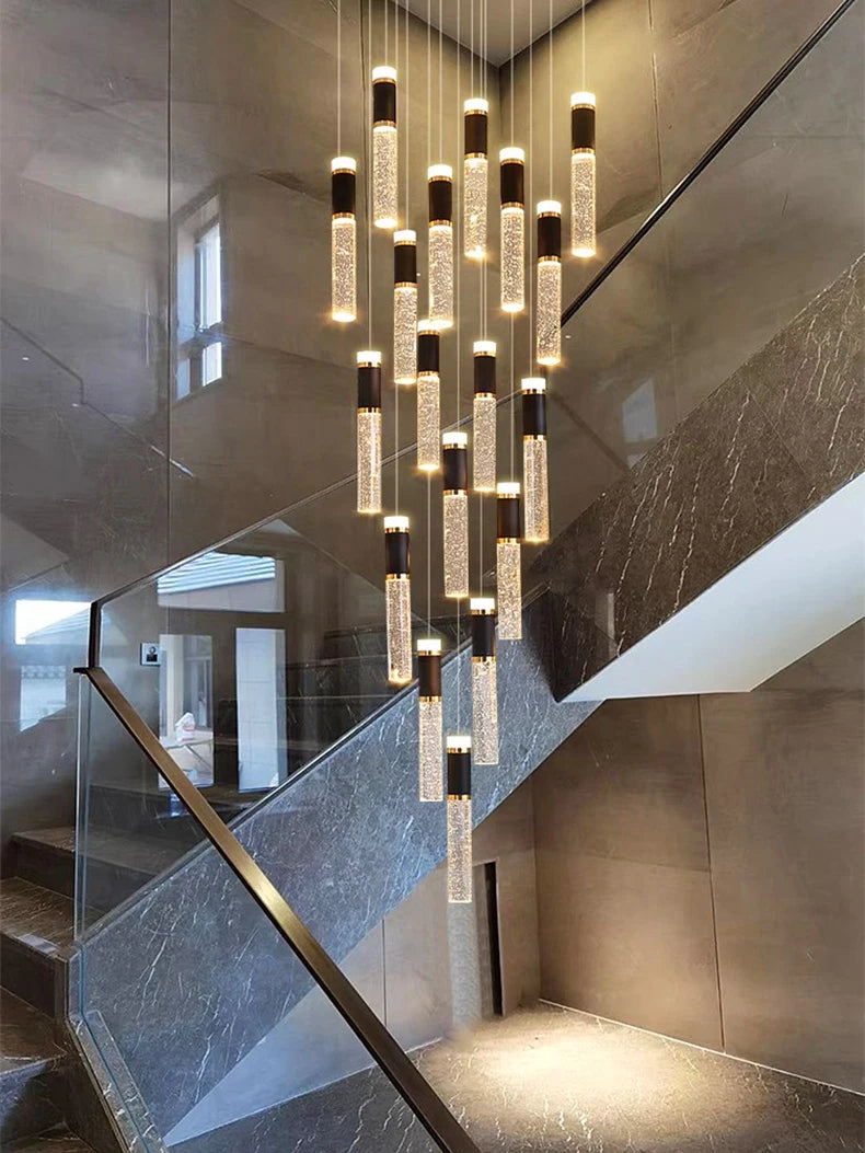 Modern home decoration crystal chandelier, stair Pendant lamp, living room Pendant lights, interior lighting