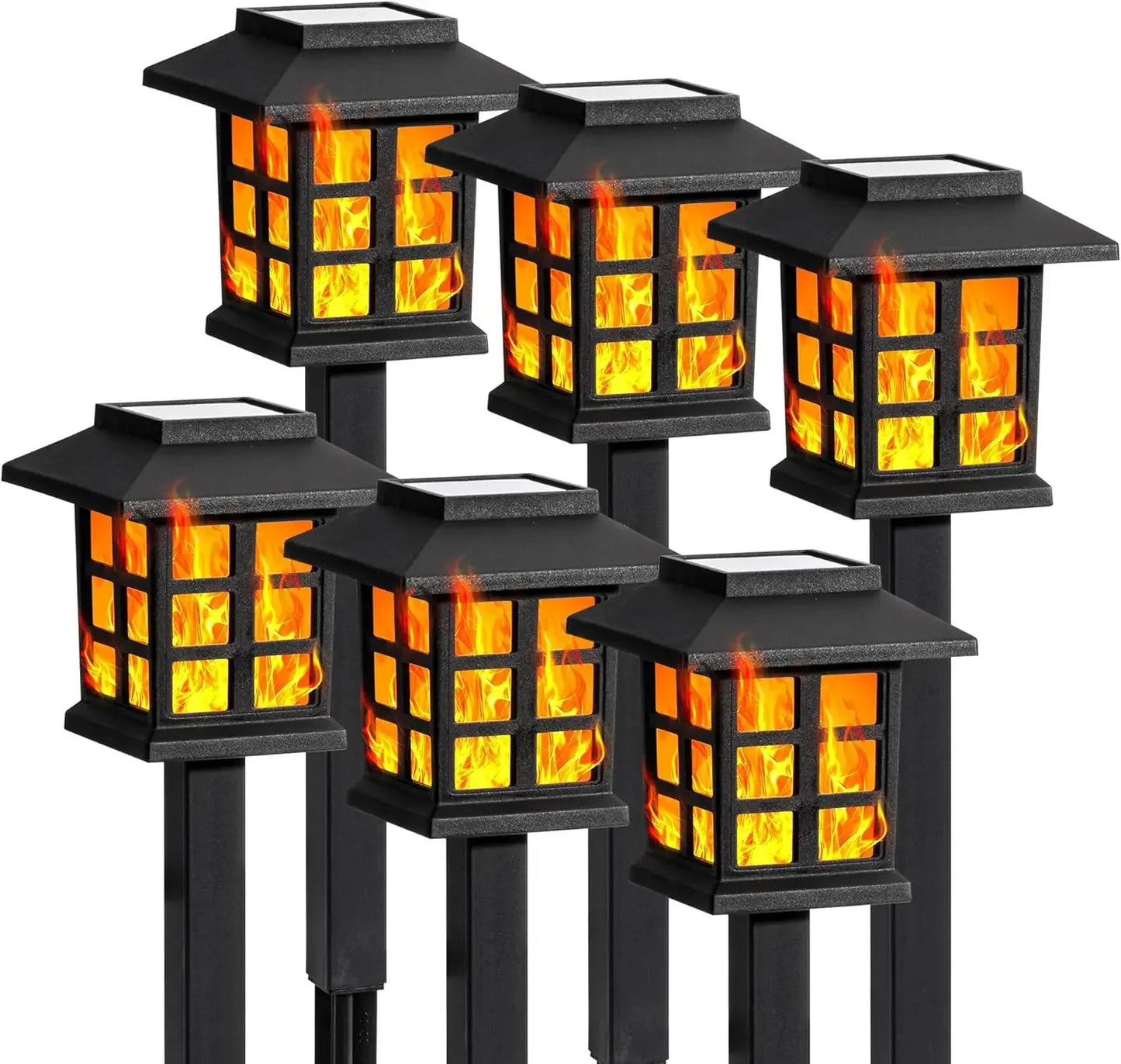 Solar Flickering Flame Lights – 16 Pack Waterproof LED Garden Lights