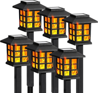 Solar Flickering Flame Lights – 16 Pack Waterproof LED Garden Lights