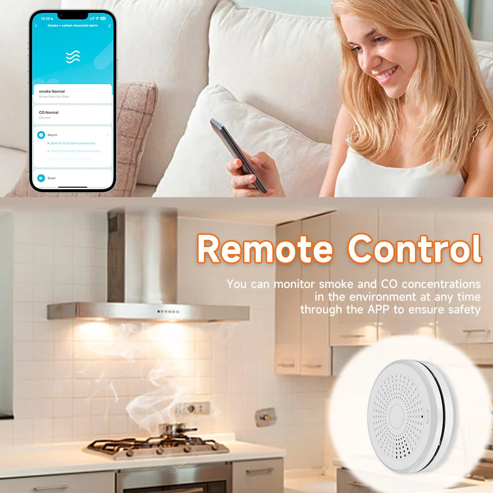 2-in-1 WiFi Smart CO & Smoke Detector Alarm – Home Safety Protection