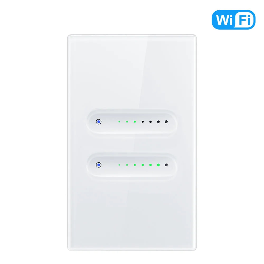 WiFi/Zigbee Smart Dimmer Switch – Touch Glass Panel, APP &amp; Voice Control (1/2 Gang)