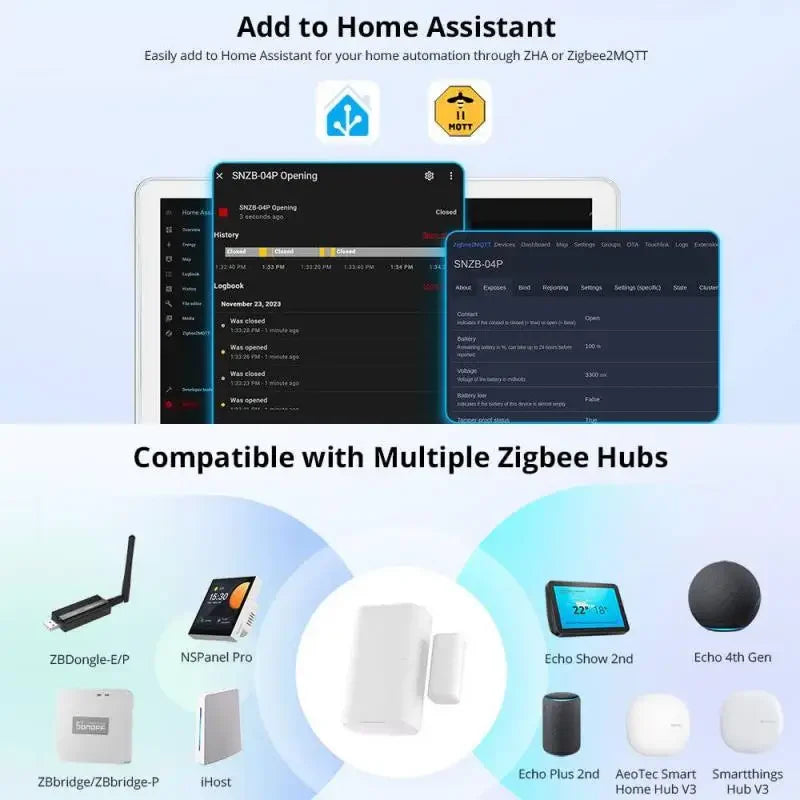 SNZB-04P Zigbee Door & Window Sensor – Smart Home Security with eWeLink App