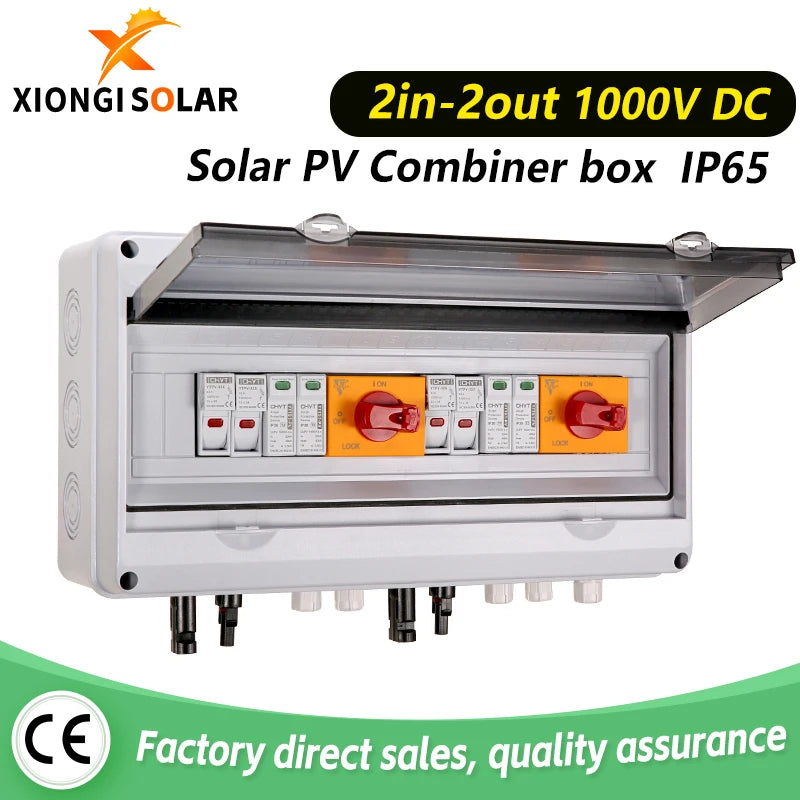 Solar PV Combiner Box – 1000V DC, IP65 Waterproof, Surge & Lightning Protection