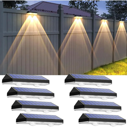 Solar Fence Lights – 3 Lighting Modes, IP65 Waterproof (8-Pack)