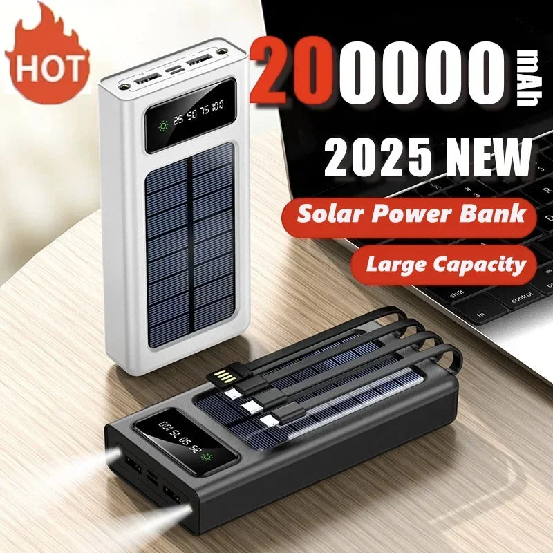 200000mAh Solar Power Bank – Super Fast Charging, Ultra High Capacity