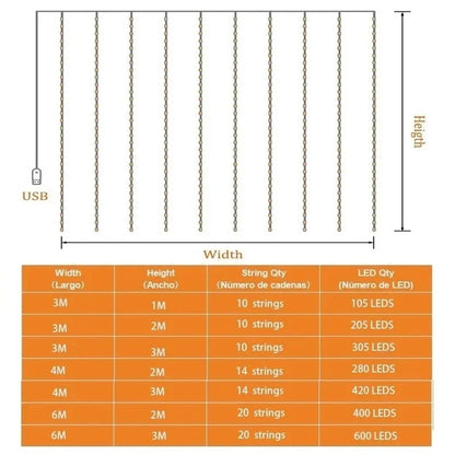 Christmas Lights LED  Curtain