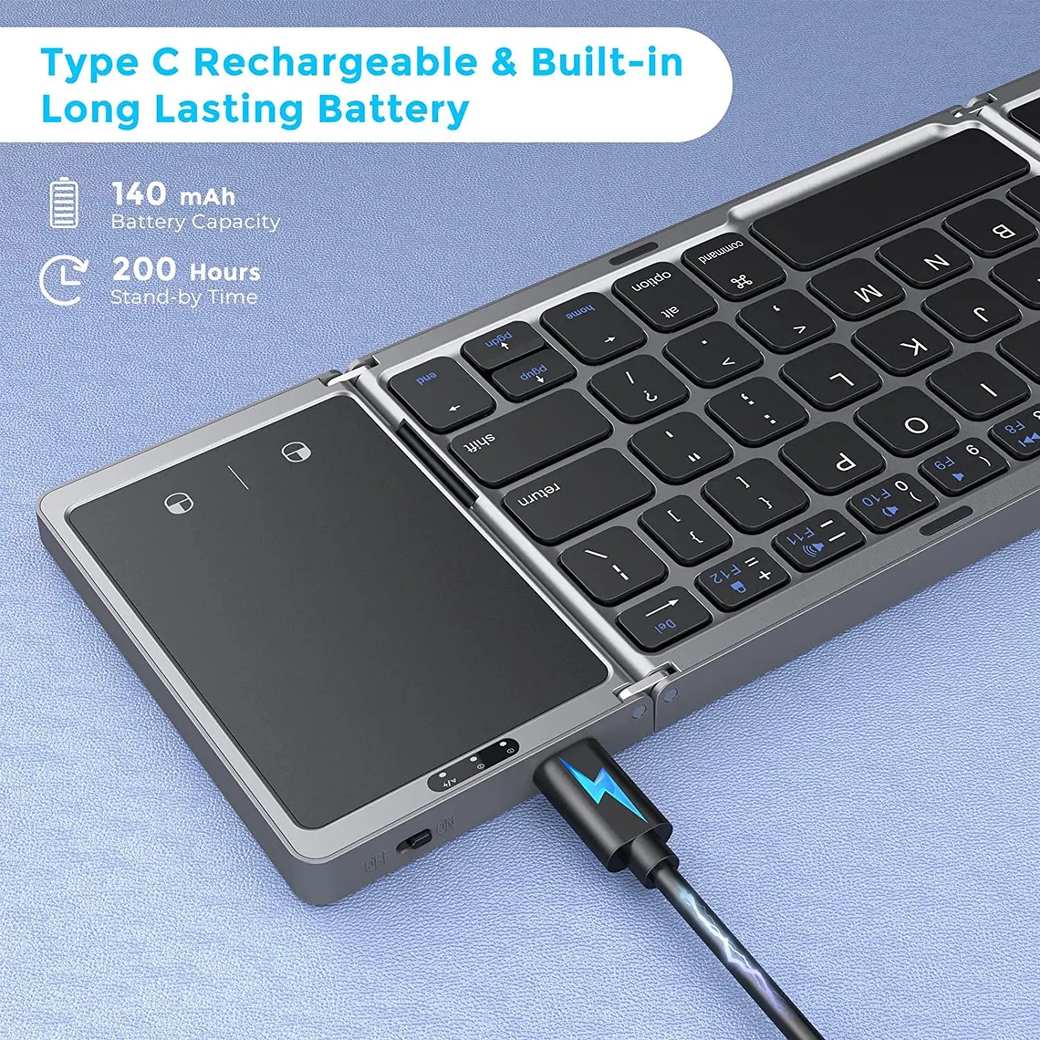 Foldable Wireless Bluetooth Keyboard