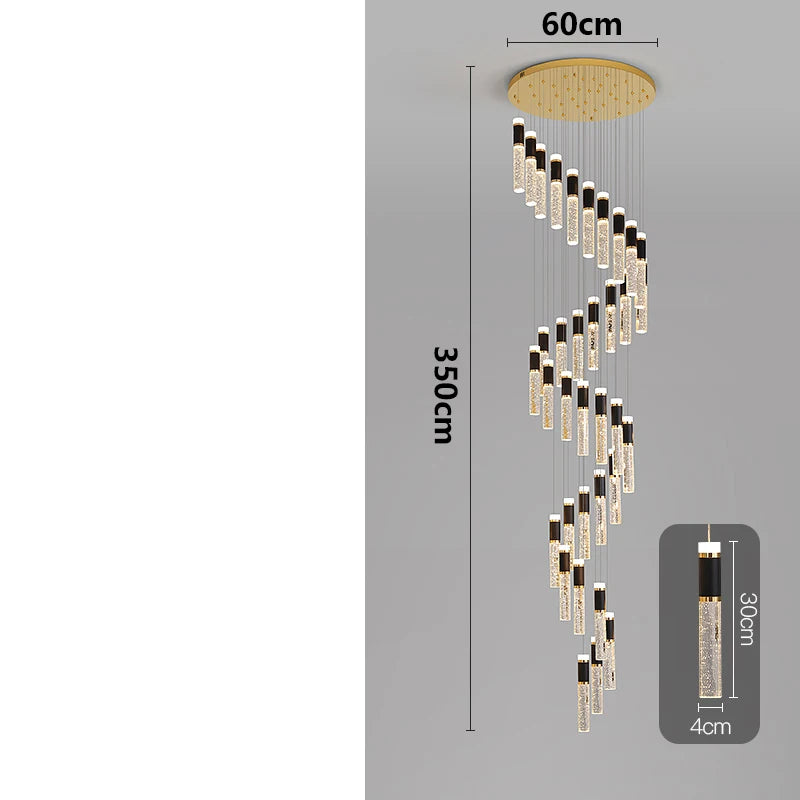 Modern home decoration crystal chandelier, stair Pendant lamp, living room Pendant lights, interior lighting