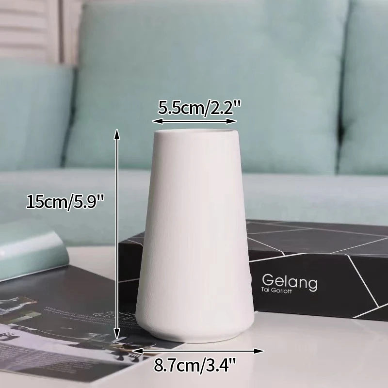 Modern Nordic Flower Vases INS Ceramic White Vase Flower Pot Vase for Home Living Room Interior Office Desktop Decor Crafts